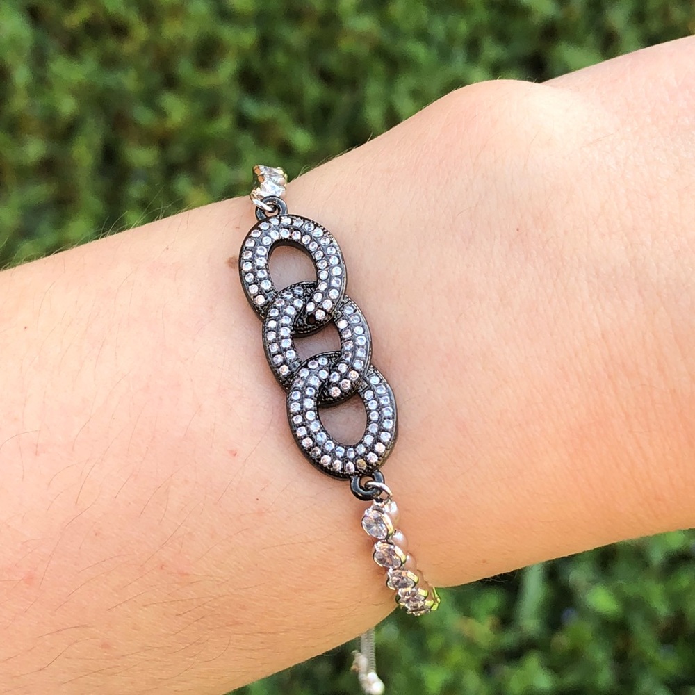 Black and Silver Chain Bracelet